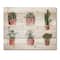 Designart - Flowers In A Pot Cacti and Succulents - Botanical Print on Natural Pine Wood